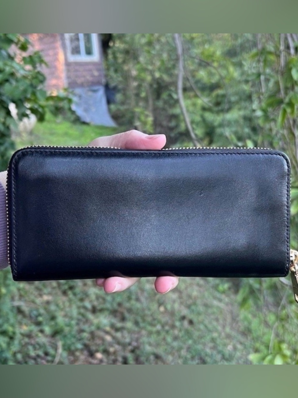 COACH Long Zip-Around Wallet Black Smooth Leather w Gold Hardware AUTHENTIC - Picture 2 of 11